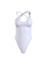 Calvin Klein Beyaz Kadın Mayo HALTER ONE PIECE KW0KW02423YCD