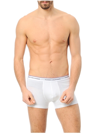 Tommy Hilfiger Beyaz Erkek Boxer 1U87903842 Stretch