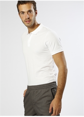 Jack & Jones Polo Yaka Düz Beyaz Erkek T-Shirt 12136516 JJEBASIC_1