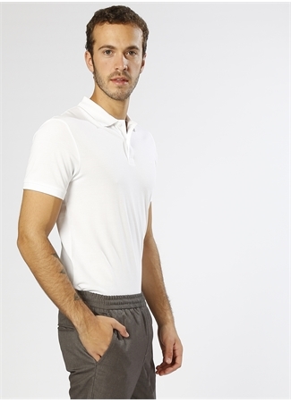 Jack & Jones Polo Yaka Düz Beyaz Erkek T-Shirt 12136516 JJEBASIC_2