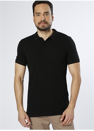 Jack & Jones Polo Yaka Düz Siyah Erkek T-Shirt 12136516 JJEBASIC_0