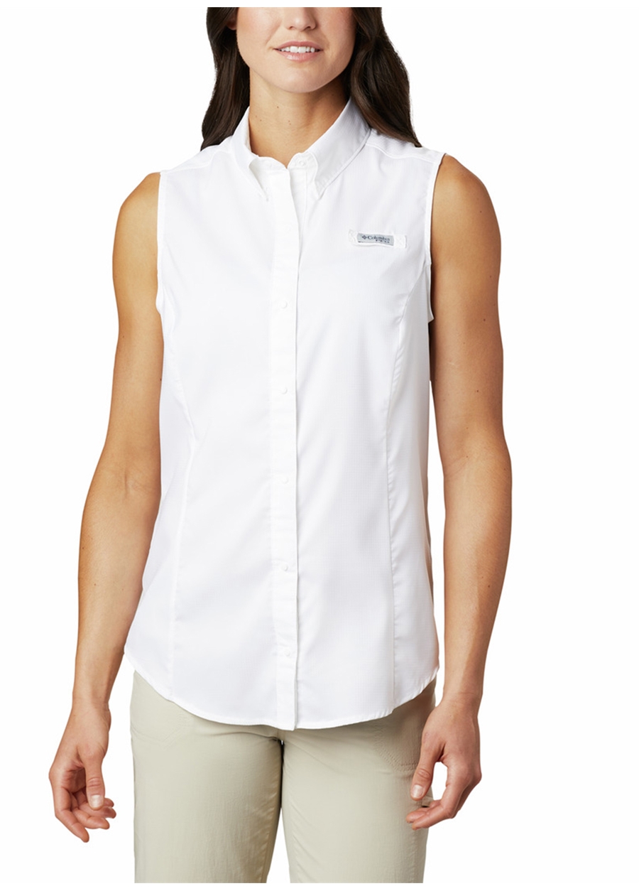Columbia Normal Düz Beyaz Kadın Gömlek FL7157 Tamiami
