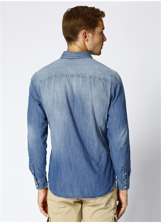 Jack & Jones 12138115 Mavi Erkek Denim Gömlek_3