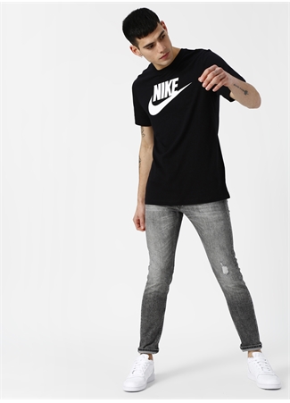 Nike Siyah Erkek T-Shirt AR5004-010 M NSW TEE ICON FUTURA_2