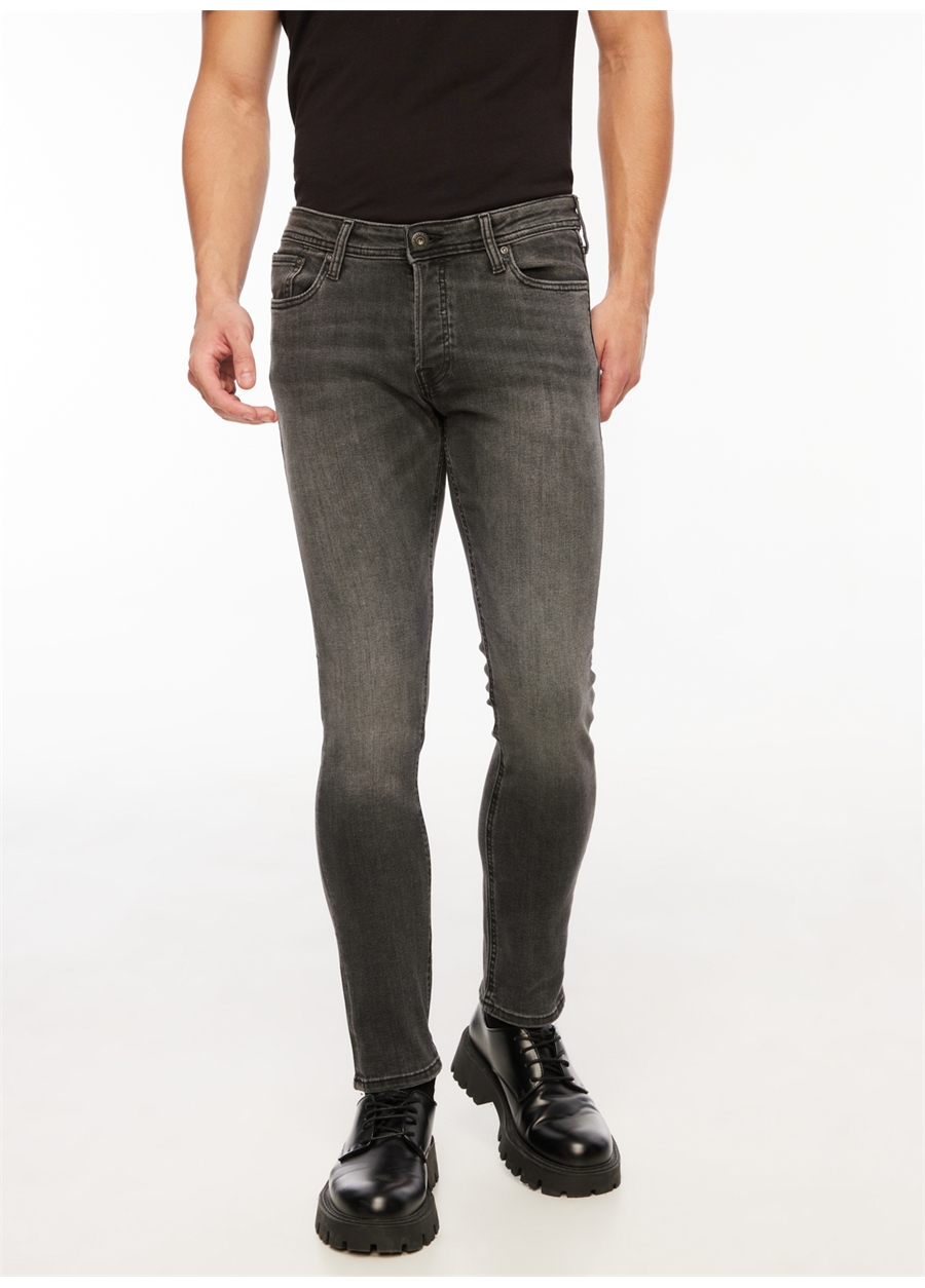 Jack & Jones 12159030_JJIGLENN Siyah Erkek Düşük Bel Slim Fit Denim Pantolon_2