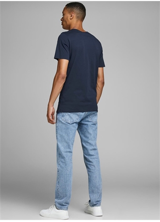 Jack & Jones O Yaka Baskılı Koyu Lacivert Erkek T-Shirt 12151955 JJECORP LOGO TEE SS CREW N_4