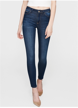 Mavi Yüksek Bel Dar Paça Super Skinny Kadın Denim Pantolon ALISSA Dark Golden