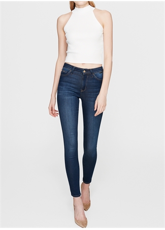 Mavi Yüksek Bel Dar Paça Super Skinny Kadın Denim Pantolon ALISSA Dark Golden_1