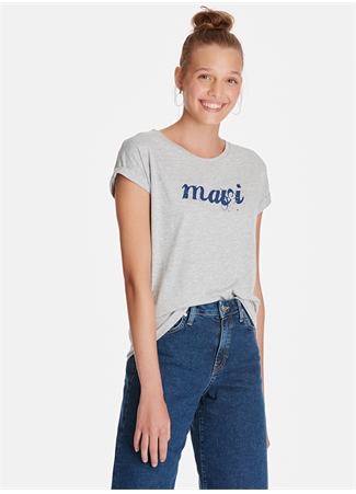 Mavi Mavi Logo Istanbul Gri Melanj T-Shirt