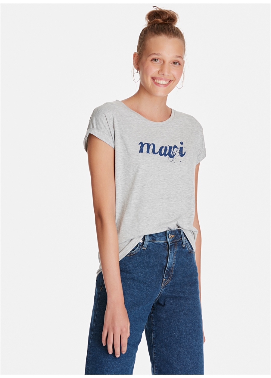 Mavi Mavi Logo Istanbul Gri Melanj T-Shirt_0