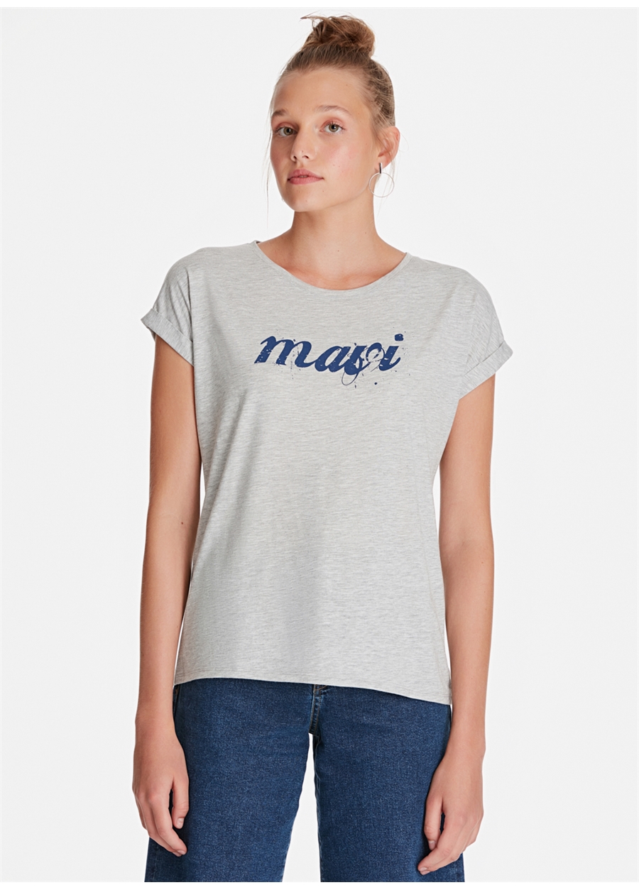 Mavi Mavi Logo Istanbul Gri Melanj T-Shirt_2