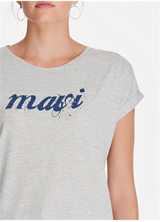 Mavi Mavi Logo Istanbul Gri Melanj T-Shirt_4