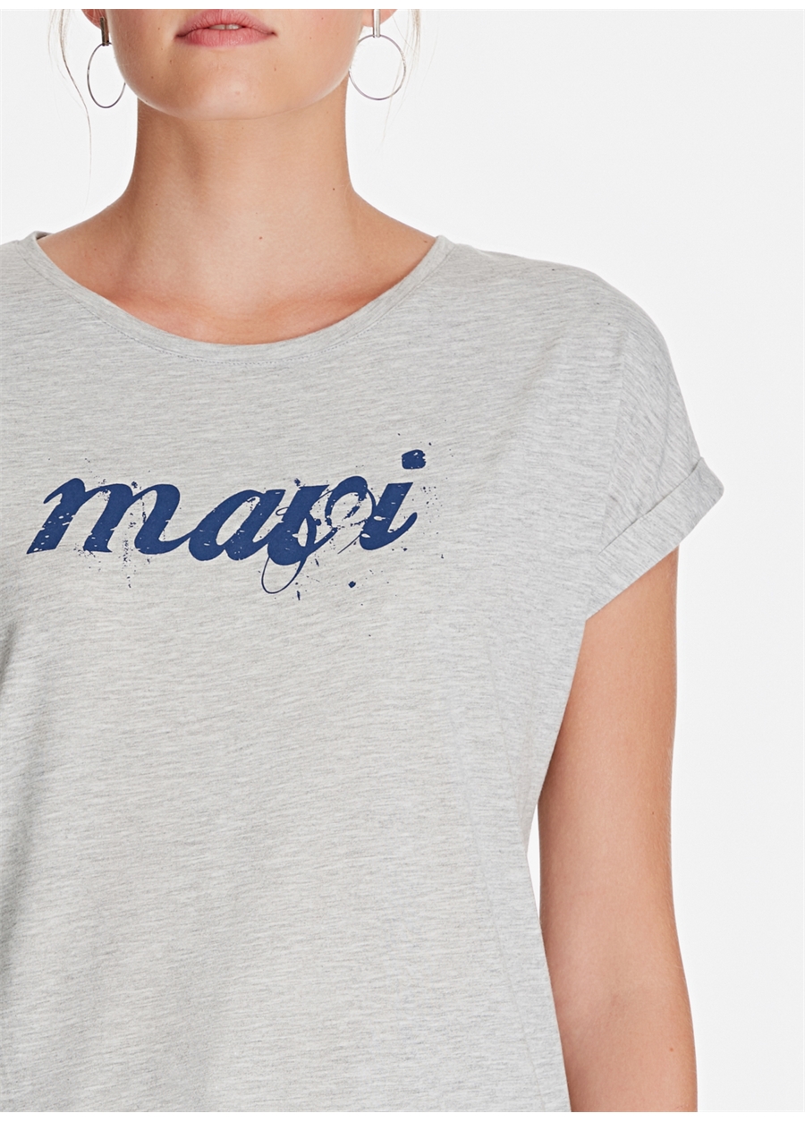 Mavi Mavi Logo Istanbul Gri Melanj T-Shirt_4