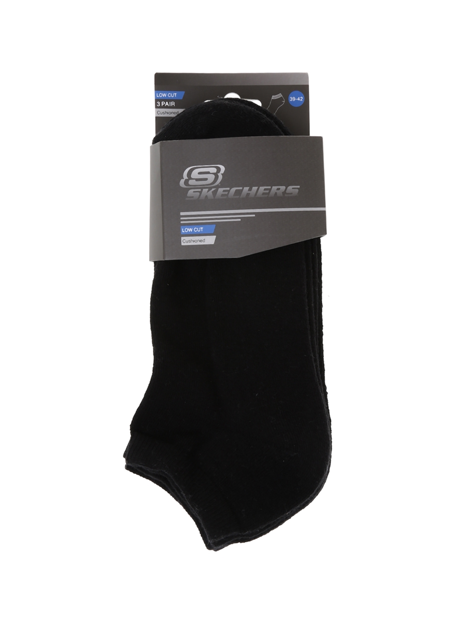 Skechers Siyah Unisex 3Lü Çorap U SKX Padded Low Cut Socks 3 Pack