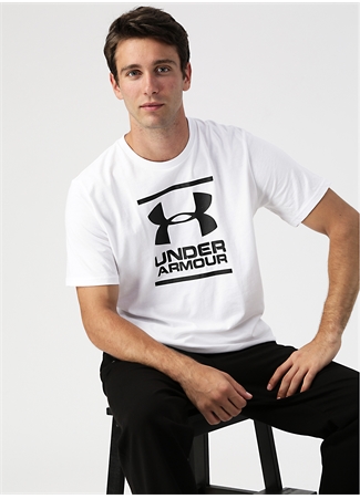 Under Armour 1326849 GL Foundation SS Tbisiklet Yaka Kısa Kollu Baskılı Beyaz Siyah Erkek T-Shirt_1