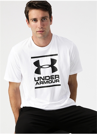 Under Armour 1326849 GL Foundation SS Tbisiklet Yaka Kısa Kollu Baskılı Beyaz Siyah Erkek T-Shirt_2