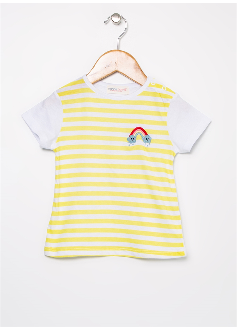 Mammaramma Sarı - Beyaz Kız Bebek T-Shirt HG-08
