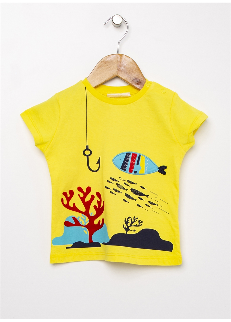 Mammaramma OG-03 Bisiklet Yaka Kısa Kol Sarı Erkek Bebek T-Shirt