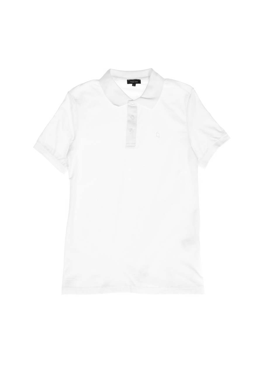 Fabrika Basic Düz Beyaz Erkek Polo T-Shirt - LEGOLAS