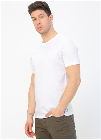 Jack & Jones O Yaka Düz Beyaz Erkek T-Shirt 12156101 JJEORGANIC BASIC TEE SS_2