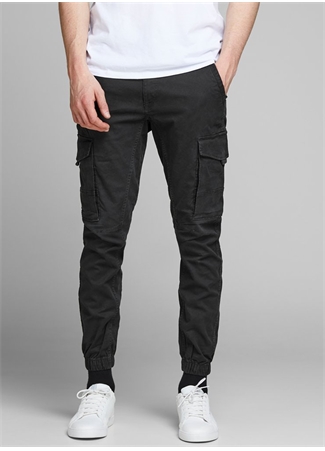 Jack & Jones Dar Paça Siyah Erkek Kargo Pantolon 12139912_JJIPAUL J_3