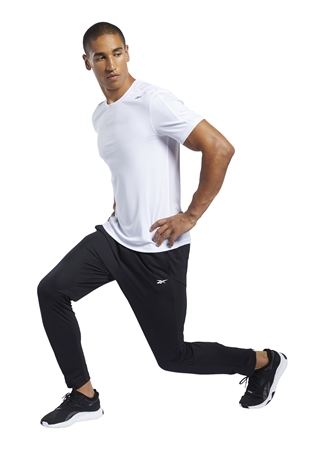 Reebok Fj4057 Wor Knit Pant Bağlamalı Fitted Düz Siyah Erkek Eşofman Altı_0