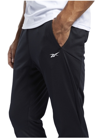 Reebok Fj4057 Wor Knit Pant Bağlamalı Fitted Düz Siyah Erkek Eşofman Altı_3