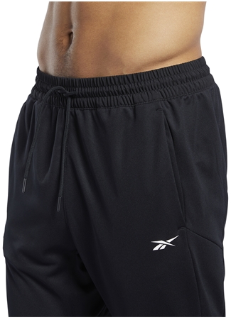 Reebok Fj4057 Wor Knit Pant Bağlamalı Fitted Düz Siyah Erkek Eşofman Altı_5