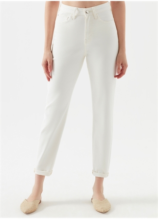 Mavi STAR OFF WHITE Mom Fit Kadın Denim Pantolon 101077-31868_3