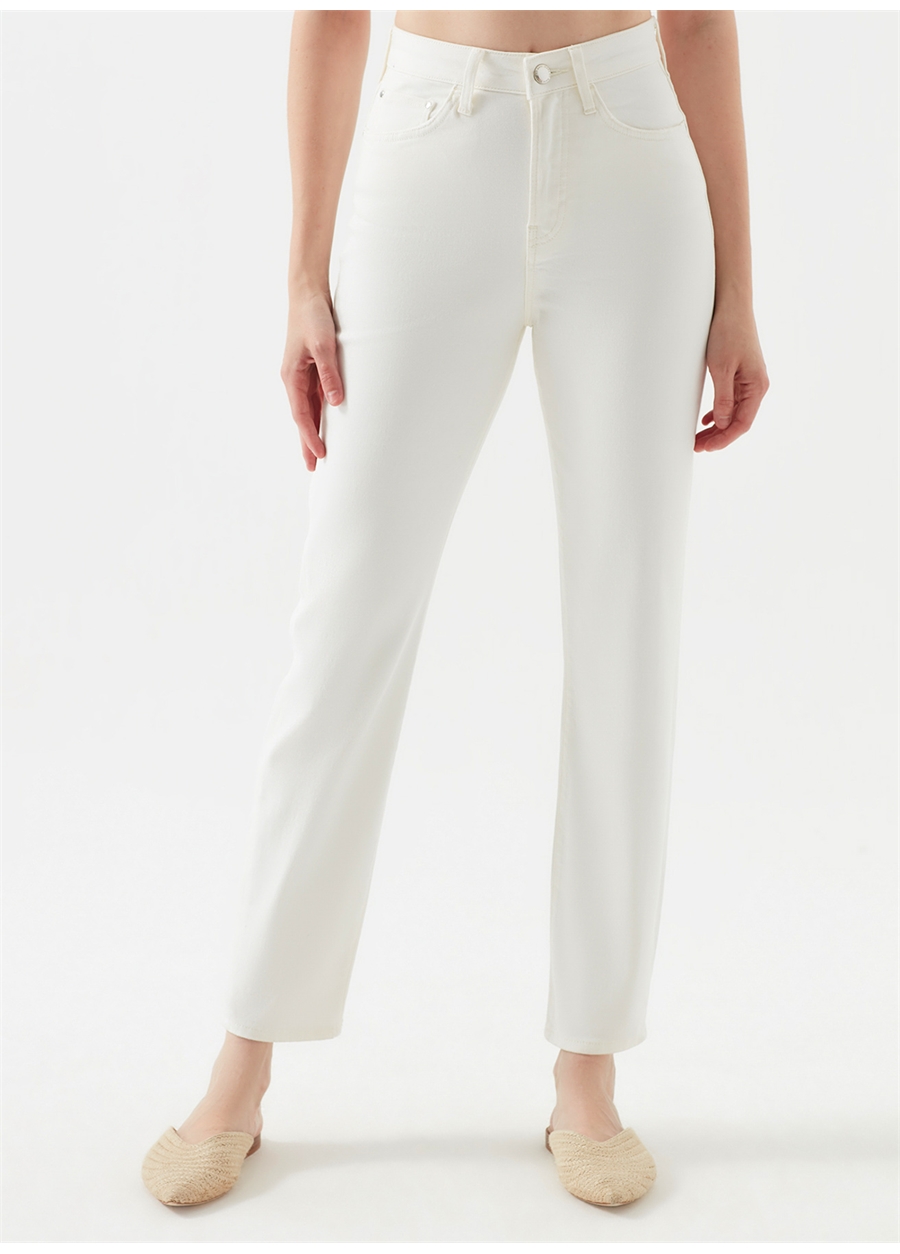 Mavi STAR OFF WHITE Mom Fit Kadın Denim Pantolon 101077-31868_4