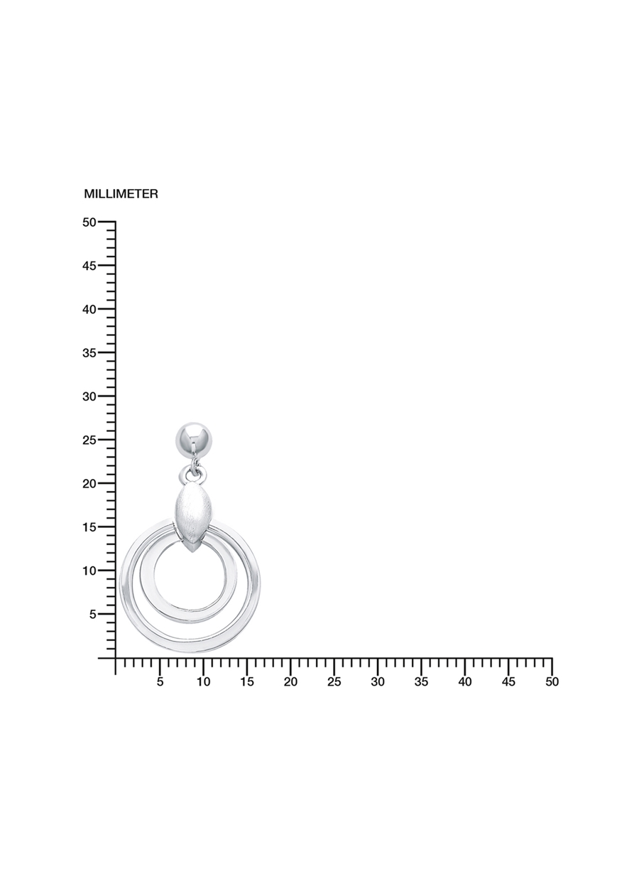 Amor 2017165 Geometrik Yuvarlak 27 Mm 925 Ayar Rodyum Kaplamalı Gümüş Kadın Sallantılı Küpe_2