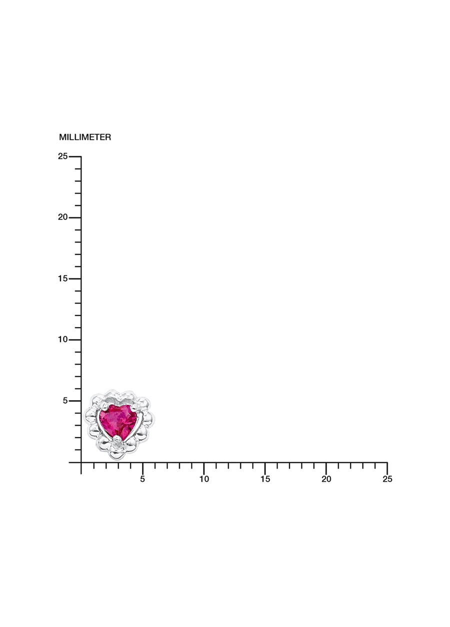 Amor 2021187 925 Ayar Gümüş Zirkon Taşlı Pembe Kalpli Kadın Küpe_3