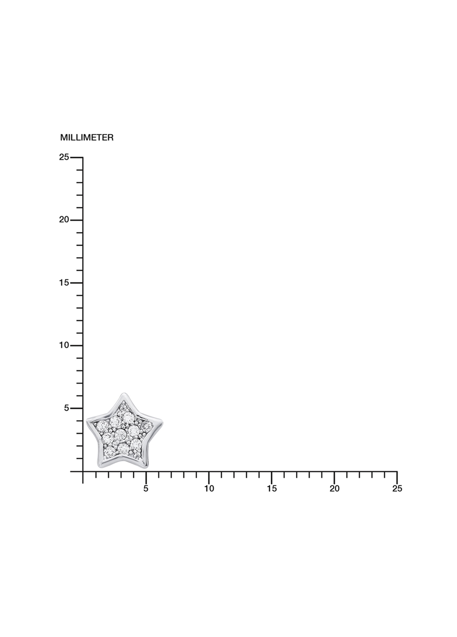 Amor 9528660 925 Ayar Gümüş Rodyum Kaplama Zirkon Taşlı Yıldız Kadın Küpe_3