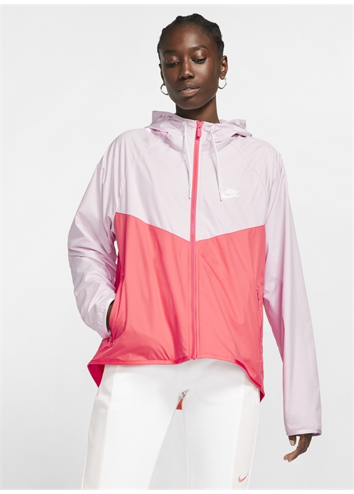 Nike windrunner women's cheap pink and white