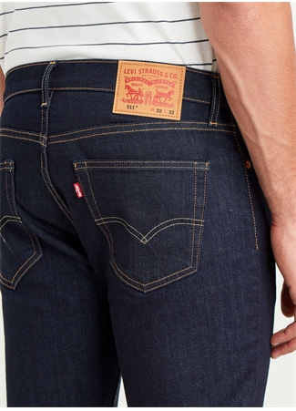 Levis 511 Slim İndigo Normal Bel Erkek Denim Pantolon DARK HOLLOW LOC 04511-4497_4