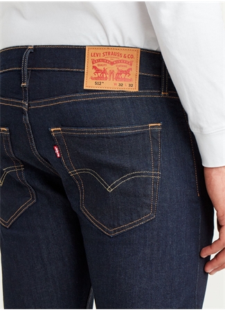 Levis 512 Slim Taper İndigo Normal Bel Erkek Denim Pantolon DARK HOLL 28833-0642_7