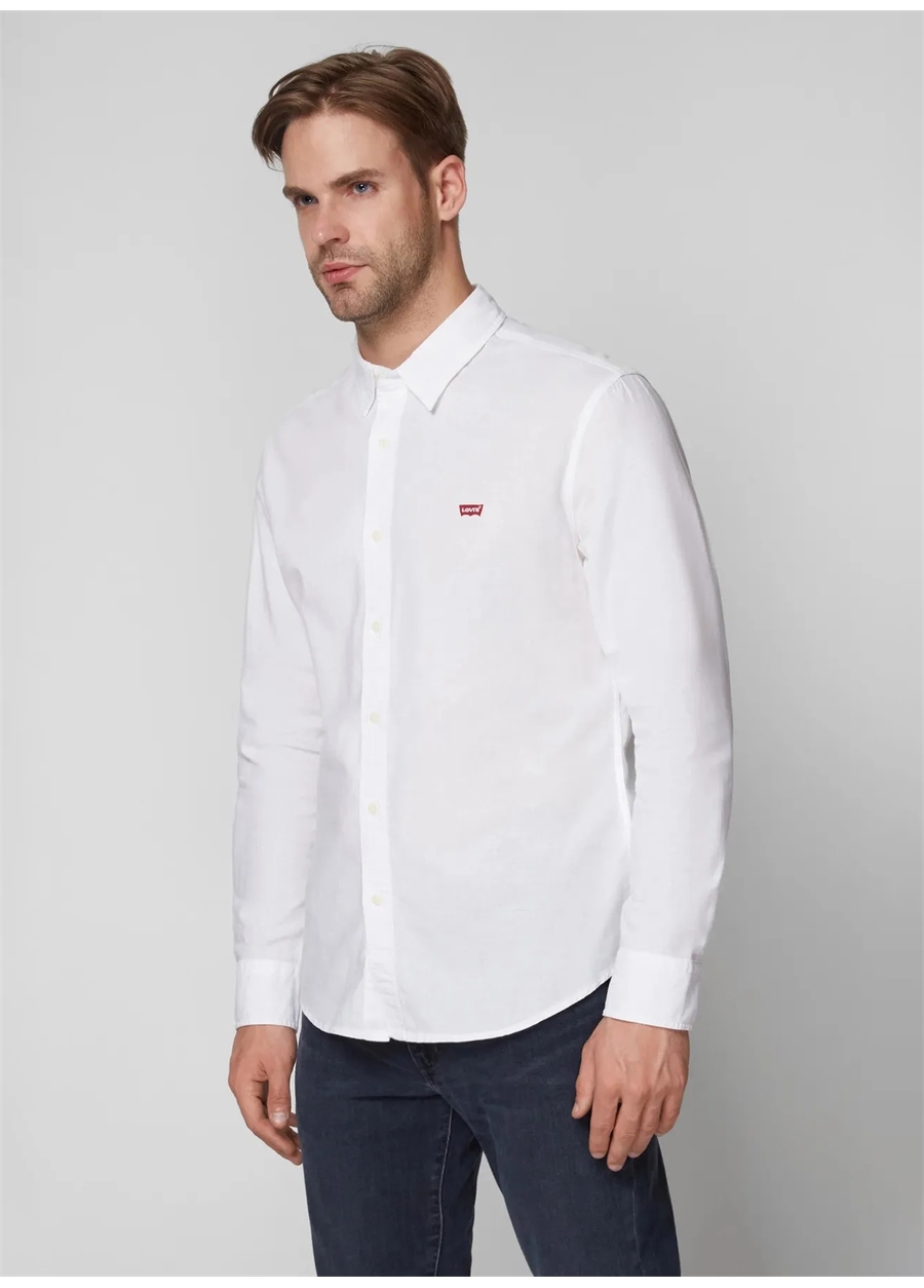 Levis 86625-0002 Ls Battery Shirt Slim Beyaz Erkek Gömlek_1