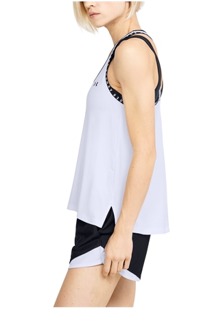 Under Armour 1351596 Knockout Tank Yuvarlak Yaka Kolsuz Beyaz Kadın Atlet_3