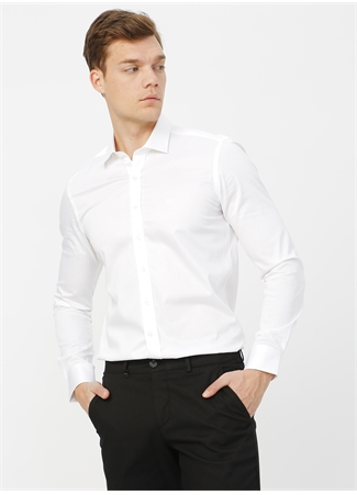 Beymen Business Slim Fit Klasik Gömlek Yaka Düz Beyaz Erkek Gömlek 4B2000000111_2