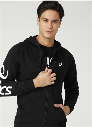 Asics Siyah - Beyaz Erkek Sweatshirt 2031A983-001 BIG ASICS FZ HOODIE_2