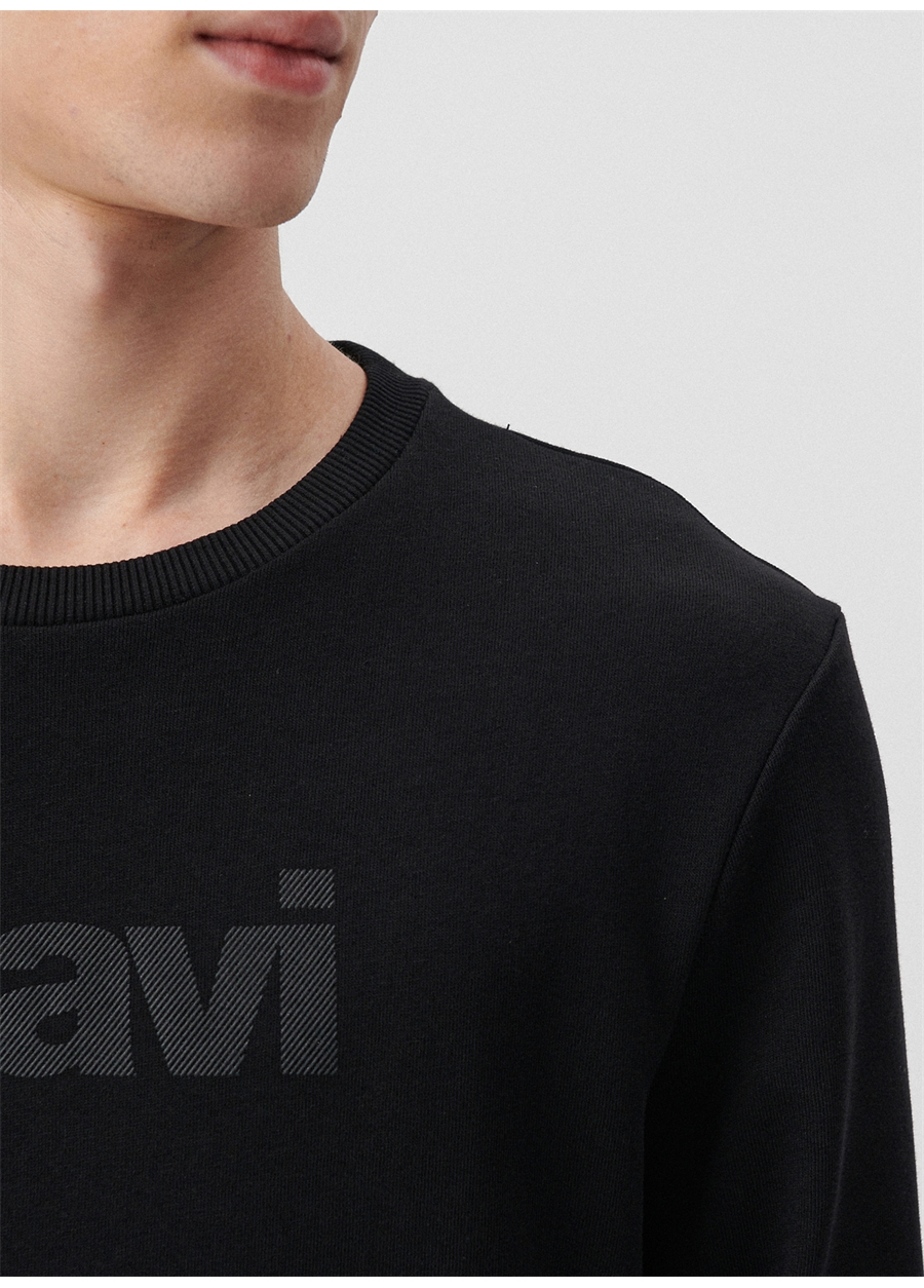 Mavi Bisiklet Yaka Siyah Erkek Sweatshirt 066303-900 MAVİ BASKILI SWEATSHIRT_4