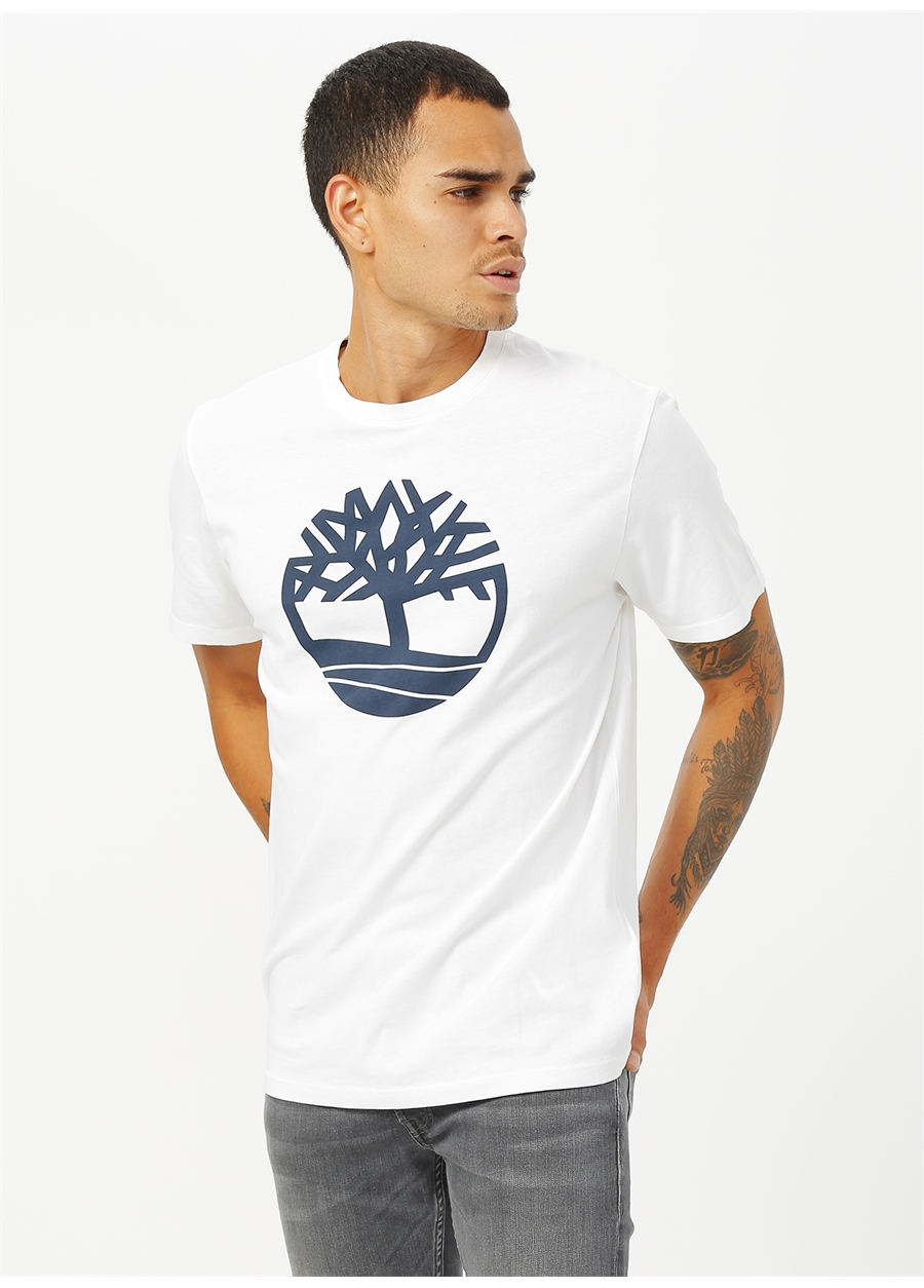 Timberland Beyaz Erkek T-Shirt - TB0A2C2R1001 SS KE