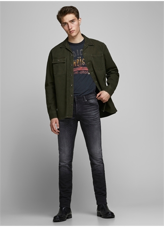 Jack & Jones 12162430_JJIGLENN JJICON JJ 557 50S Siyah Erkek Düşük Bel Slim Fit Denim Pantolon