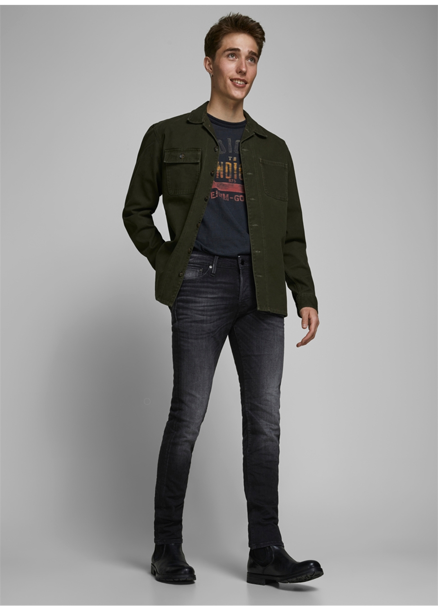 Jack & Jones 12162430_JJIGLENN JJICON JJ 557 50S Siyah Erkek Düşük Bel Slim Fit Denim Pantolon_2