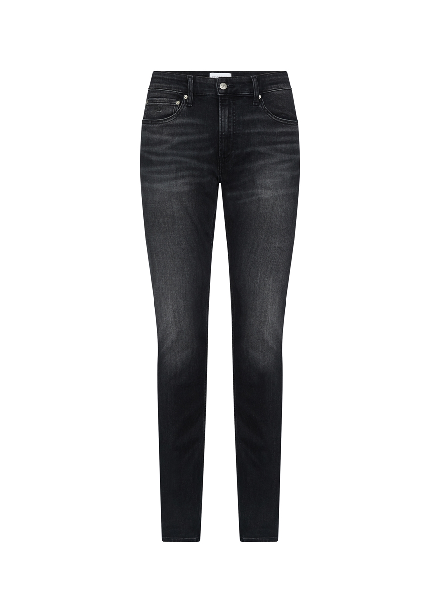 Calvin Klein Jeans Düşük Slim Slim Fit Düz Erkek Siyah Denim Pantolon J30J315566-1BY SLIM