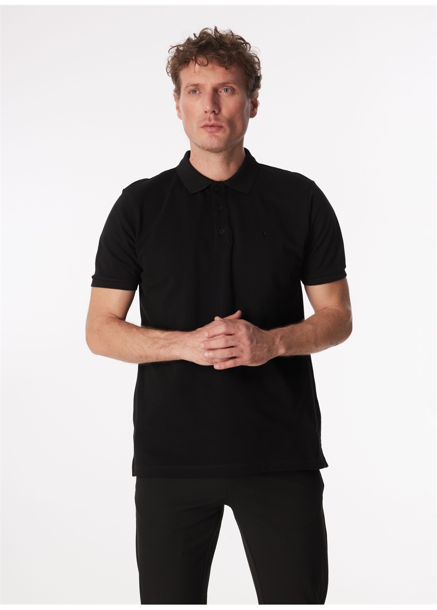 Fabrika Comfort Siyah Erkek Polo Yaka Basic Polo T-Shirt CM NOBRO K CEPSIZ_2