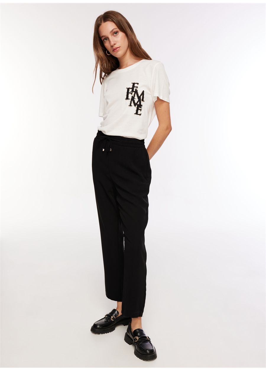 Fabrika Comfort Normal Bel Basic Siyah Kadın Pantolon CM-VIETNAM