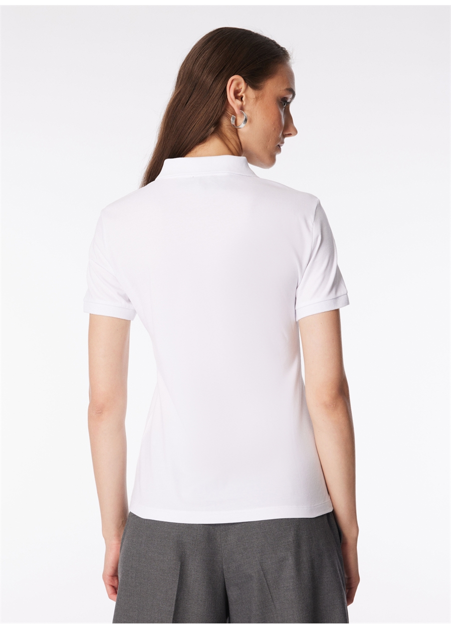 Fabrika Beyaz Kadın Polo Yaka Basic T-Shirt DEEP_4