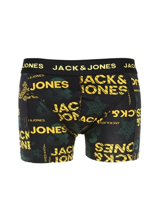 Jack & Jones 12194472 Siyah - Yeşil Erkek Boxer