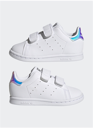 Adidas Beyaz - Gümüş Kız Bebek Yürüyüş Ayakkabısı FX7537 STAN SMITH_8